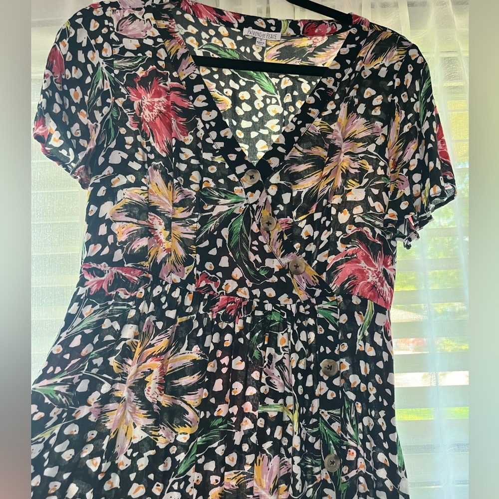 Patrons of Peace Black Floral Blouse